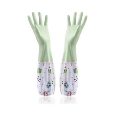 Imagem de Luvas De Borracha Impermeáveis Para Cozinha Femininas, Para Lavar Louç