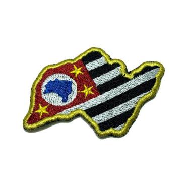 Imagem de BE0045MT01 Bandeira São Paulo Brasil Bordado Termo Adesivo - Autêntico
