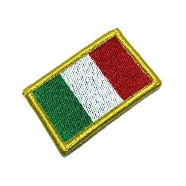 Imagem de Bandeira Italia Patch Bordada Fecho de Contato Gancho - BR44
