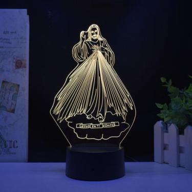 Imagem de Controle remoto LED Night Light Jesus Creative Acrylic 3D - Taiyuanket