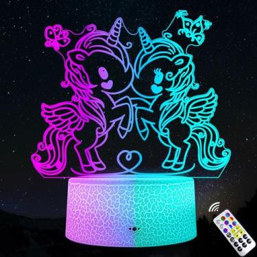 Imagem de Luz noturna 3D Unicorn Horse Stitch LED 5V acrílico ABS - Taiyuanketan