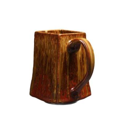 Imagem de Caneca de café quadrada de cerâmica artesanal de 500 mL com esmalte ex