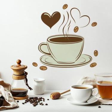 Imagem de Adesivos de parede Creative Coffee Cup Cartoon Love Hearts 30x30cm - y