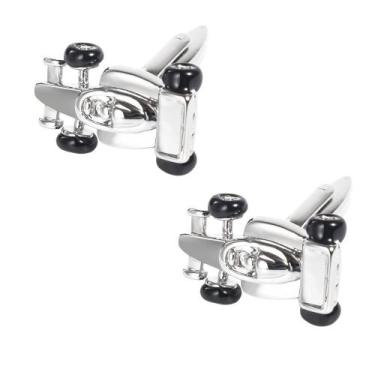 Imagem de Design de corrida de carros de metal Cuff Links em prata e preto - yiw