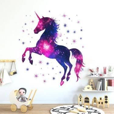 Imagem de Adesivos de parede Galactic Unicorn Starry Sky 35x60cm PVC - yiweisai