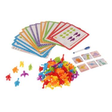 Imagem de Aprendizagem educacional de brinquedos de contagem com cartões de dino