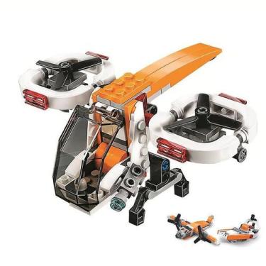 Imagem de Helicóptero de rotor duplo City Creator Figure Blocks Co - Gloome Stor