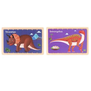 Imagem de Brinquedo de classificação de blocos com padrão animal de madeira - Gl