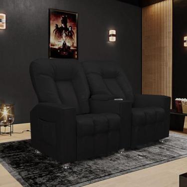 Imagem de Poltrona Reclinável 2 Lugares para Sala de Cinema Arsenal PU Preto G23