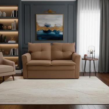 Imagem de Sofá pequeno 02 Lugares 150cm Mobi Suede Herrero, Cappuccino