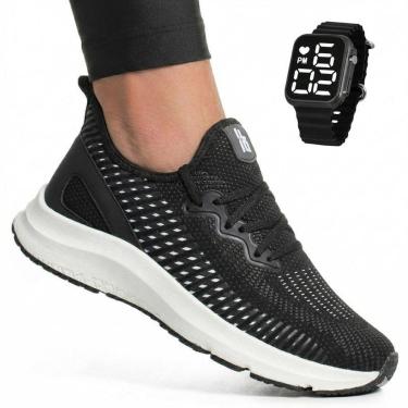 Imagem de Tênis Feminino Academia Treino Caminhada Confortável BF Shoes + Relógio Digital-Feminino
