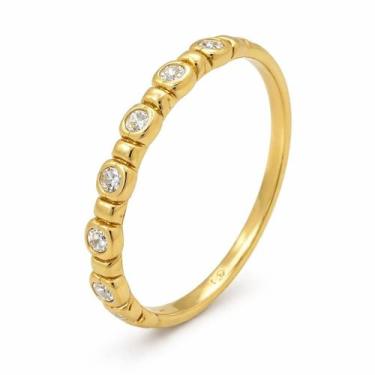 Imagem de Anel em Ouro 18K Meia Aliança - Joia Elegante e Durável - Justino Riba