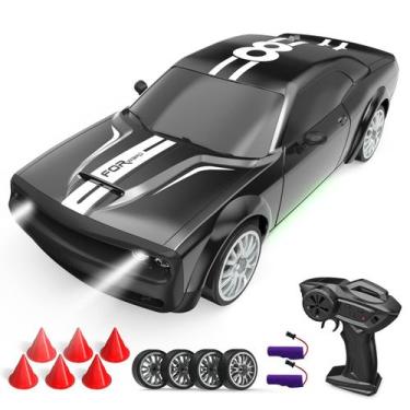 Imagem de Carro de controle remoto RC Drift 1:20 Scale 4WD 20KM/H com LED preto 