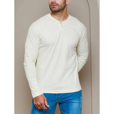 Imagem de Camiseta Henley Masculina J Silver Slim Fit Manga Longa 2 Botões - 6 C
