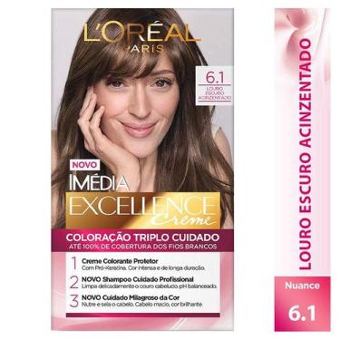 Imagem de Tintura L'Oreal Imedia Excellence Creme Nº 6.1 Louro Escuro Acinzentad