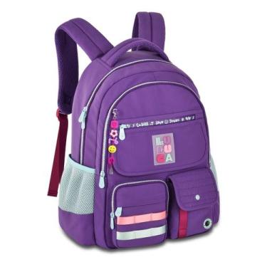 Imagem de Mochila Luluca Bolsa Escolar Meninas Juvenil Moderna, Lilás