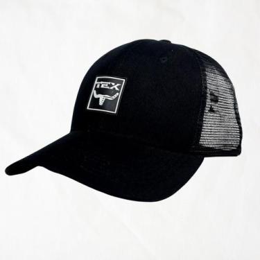 Imagem de Boné Preto Masculino Bordado Relevo Fecho Regulagem Snapback - TEXAS E