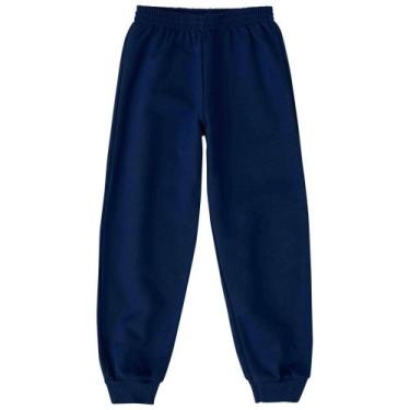 Imagem de Calça de Moletom Infantil Sem Flanela Com Punho Inverno Azul Malwee, 4