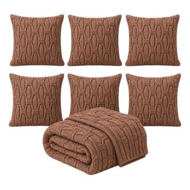 Imagem de Kit 7 Peças Peseira King Size E 6 Capas Almofadas 45x45cm - Vernary, T