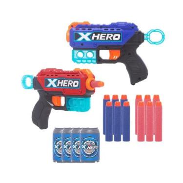 Imagem de 2 Arminhas de Brinquedo tipo Nerf Lançador de Dardos Infantil Estimula