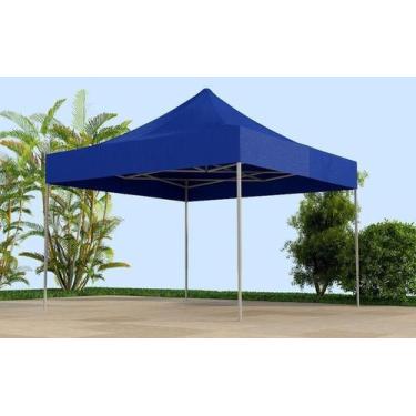 Imagem de Tenda Sanfonada T&T medida 3x3 Cobertura em Lona Sintética Azul