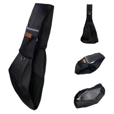 Imagem de Bolsa de Transporte Pet Leva Pra Malhar Sling BSL3907 Cães e Gatos Pequeno Porte Poliéster Preto