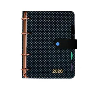 Imagem de Agenda 2026 Argolada Rose Gold Poa Divisorias Azul - Confetti