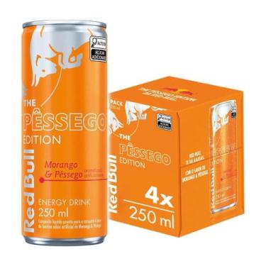 Imagem de Pack 4 Latas Energetico Red Bull Pessego Edition 250ml