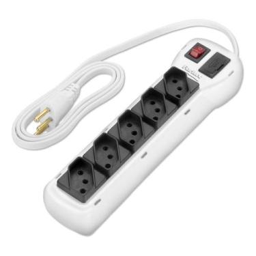 Imagem de Filtro De Linha Regua 5 Tomadas Bivolt Com Chave E Protecao - Forlux