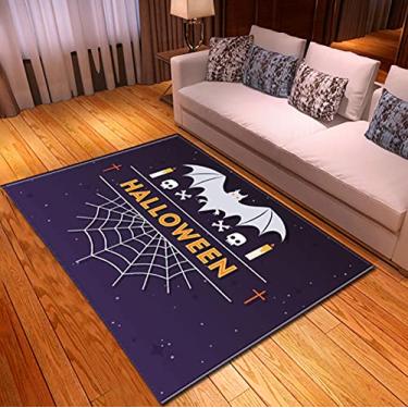 Imagem de Tapete de área para quarto e sala de estar - Trick Or Treat 3D ilusão de Halloween estilo quadrado contemporâneo tapete confortável tapete para berçário tapete decoração de casa - Halloween 2 180 x 120 cm/72 x 48