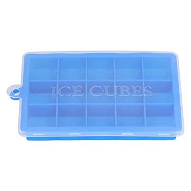 Imagem de Molde de gelo Crazy Sales, bandeja de gelo conveniente durável com capa transparente para casa, cozinha, chocolate, mousse para bolo (azul)