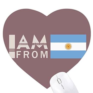 Imagem de Mouse pad I Am From Argentina Art Deco moderno coração tapete de borracha para escritório
