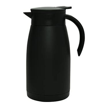 Imagem de Mimo Style Garrafa Térmica de Parede Dupla 1L, na Cor Preta, Inteiramente em Aço Inoxidável. Mantém Suas Bebidas Quentes ou Frias Por Mais Tempo. Resistente e Durável, Perfeita Para Qualquer Bebida