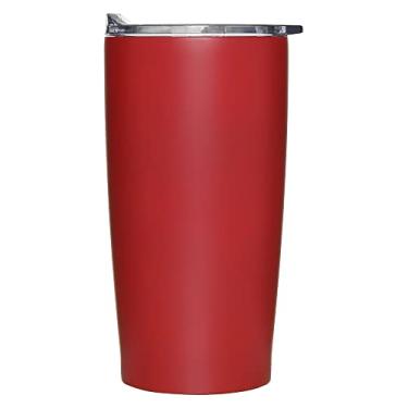 Imagem de Mimo Style Copo Térmico Inox Vermelho, Sem Alça, Tampa Hermética à Prova de Vazamento, Com Capacidade Para 590 ml, Perfeita Para Bebidas Quentes e Frias, Corpo de Material Inox e Tampa em Acrílico