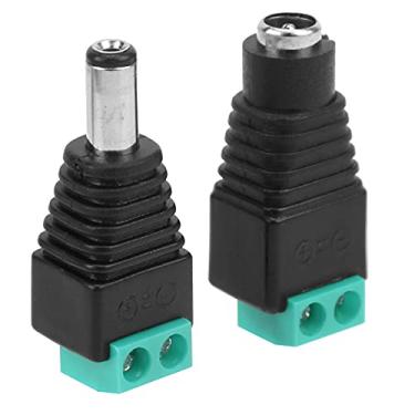 Imagem de Hilitand Conector de alimentação CC de 5,5 x 2,1 mm, adaptadores de energia de soquete CCTV macho fêmea para câmera ou lâmpada de LED (verde)