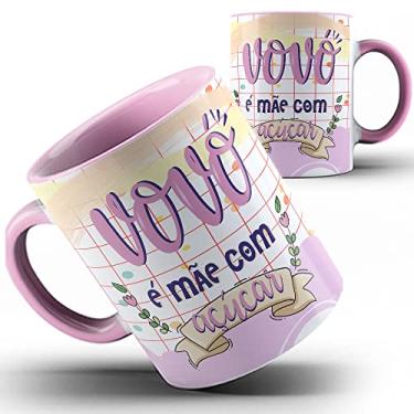 Imagem de Caneca rosa xícara Vovó é mãe com açúcar