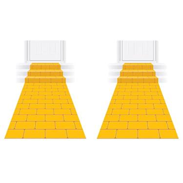 Imagem de Beistle 2 peças novidade amarelo tijolo corredor para tema princesa, decorações de festa cosplay de Halloween, 25 x 24 polegadas