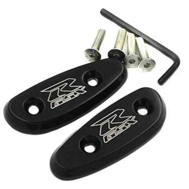 Imagem de HASkulle Peças de motocicleta acessórios de bloco de espelho suportes fora placas de base para Suzuki GSXR 600 750 1000 GSX-R 2001-2004, preto