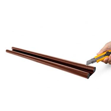 Imagem de Kit 3 Veda Porta Ajustável Rolinho Protetor de Porta Impermeável Marrom 80cm