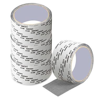 Imagem de Kit de reparo de tela de janela de 4 rolos, fita de reparo de tela de arame de cobertura de fibra de vidro forte para porta de tela e orifícios de lágrimas de tela, total de 26,2 pés