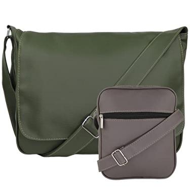 Imagem de Kit Bolsa Pasta Carteiro Masculina Tiracolo E Shoulder Bag