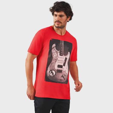 Imagem de Camiseta Acostamento Guitar IN23 Vermelho Masculino