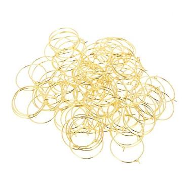 Imagem de 100 Pcs Loops De Círculo De Aço Hipoalergênico Vidro De Vinho Grande Rodada Festa Brinco Anel De Argola Conjunto Constatações De Jóias (ouro 30 * 25 MM)