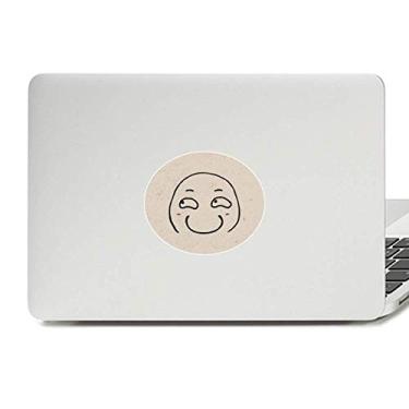 Imagem de Adesivo de notebook Strabismus Smirk preto com emblema de vinil estampado para laptop