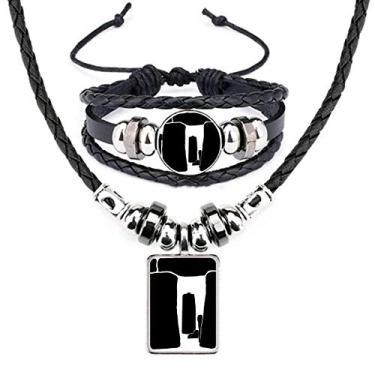 Imagem de Britain Stonehenge United Kingdom Wiltshire conjunto de joias de pulseira de couro