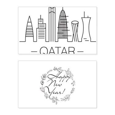 Imagem de Drawing City Qatar Landmark Festival Ano Novo Cartão de felicitações Bless Message Present