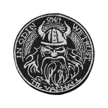 Imagem de Patch Bordado - Deus Nórdico Guerra Viking Odin DV80804-48 Fecho de Contato
