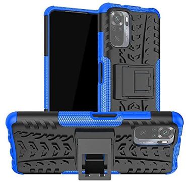 Imagem de Capa Capinha Anti Impacto Para Xiaomi Redmi Note 10 Pro com Tela de 6.67" polegadas Case Armadura Hybrid Refor�ada Com Desenho De Pneu - Danet (Azul)