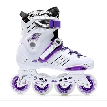 Imagem de Patins inline de fitness unissex para adultos jovens iniciantes patins profissionais para estudantes internos e externos mulheres e homens patins inline profissionais tamanho 10, 3 cores, ro
