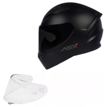 Imagem de Capacete Masculino Feminino Asx City Preto Fosco + Viseira, 62
